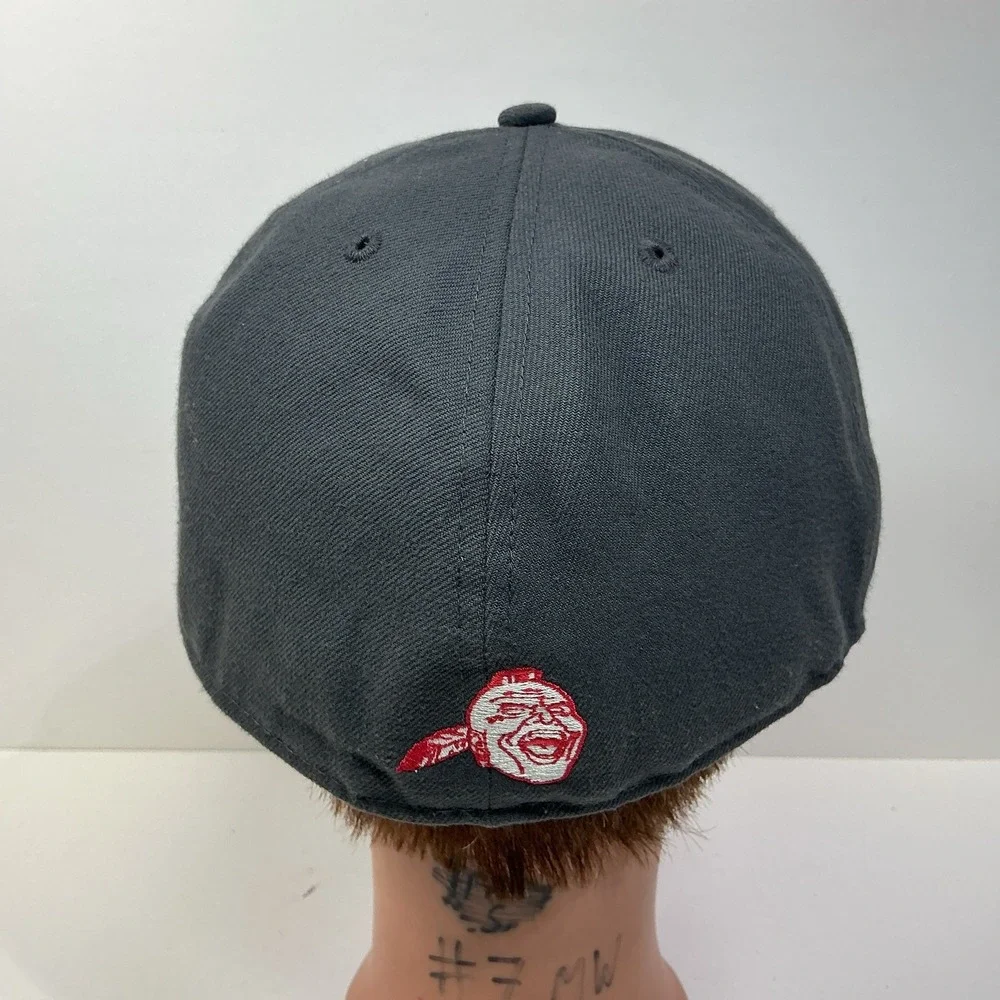 Atlanta Braves Hat New Era Fitted Size 7 1/2 Chief Noc-A-Homa Baseball Cap Gray